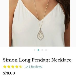 Kendra Scott Simon Long Gold Pendant Necklace